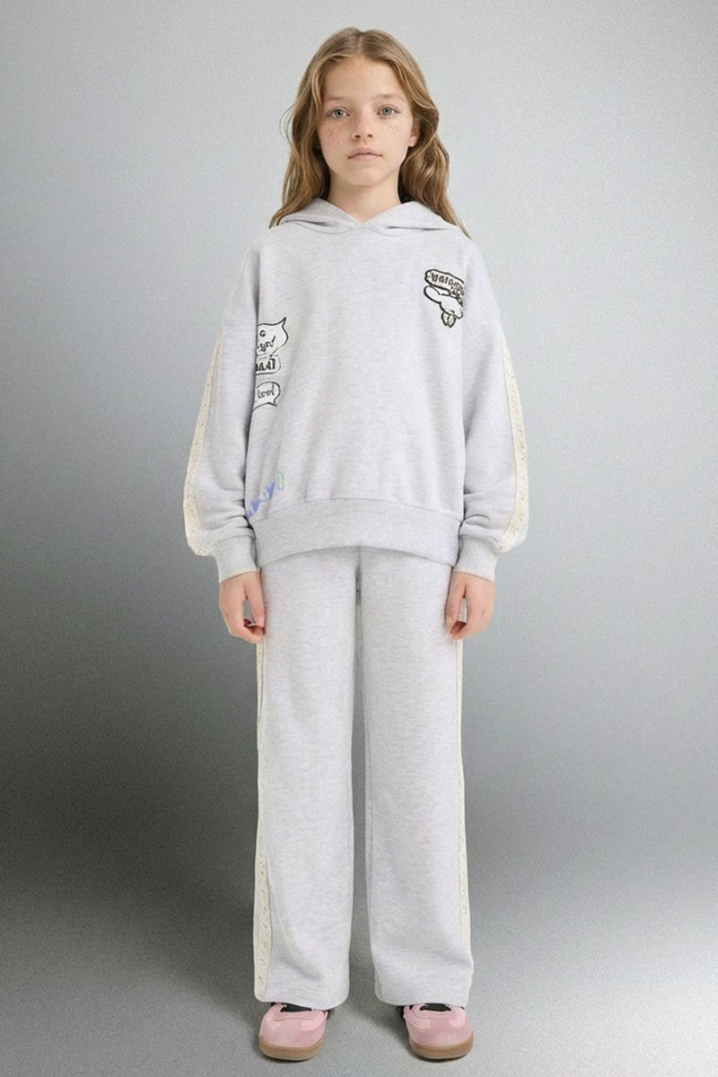 DeFacto Grey Girl Girl Wide Leg Sweatpants Casual - Image 1